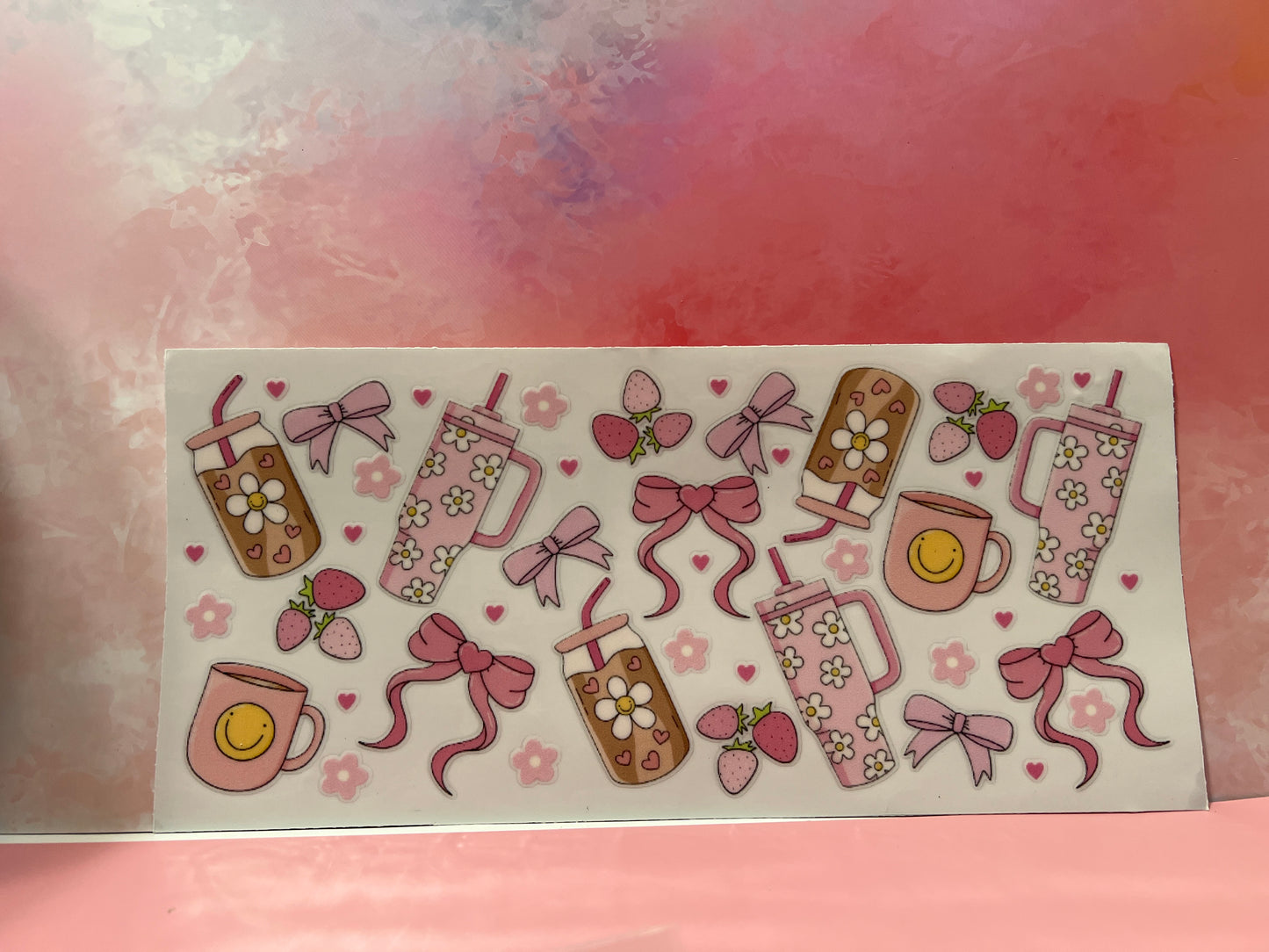 #699 pink tumblers & bows