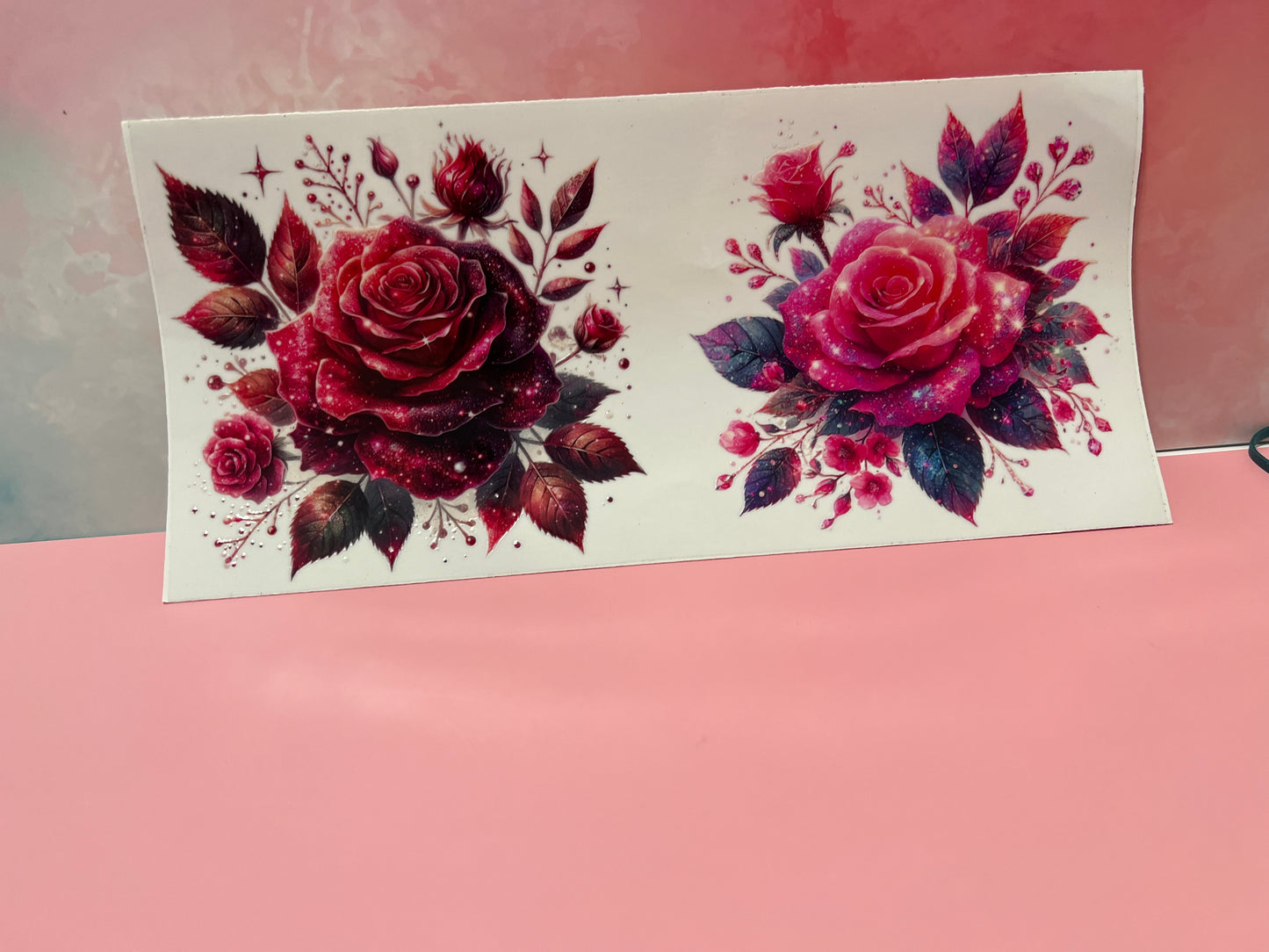 #072 Red & Pink sparkling flowers