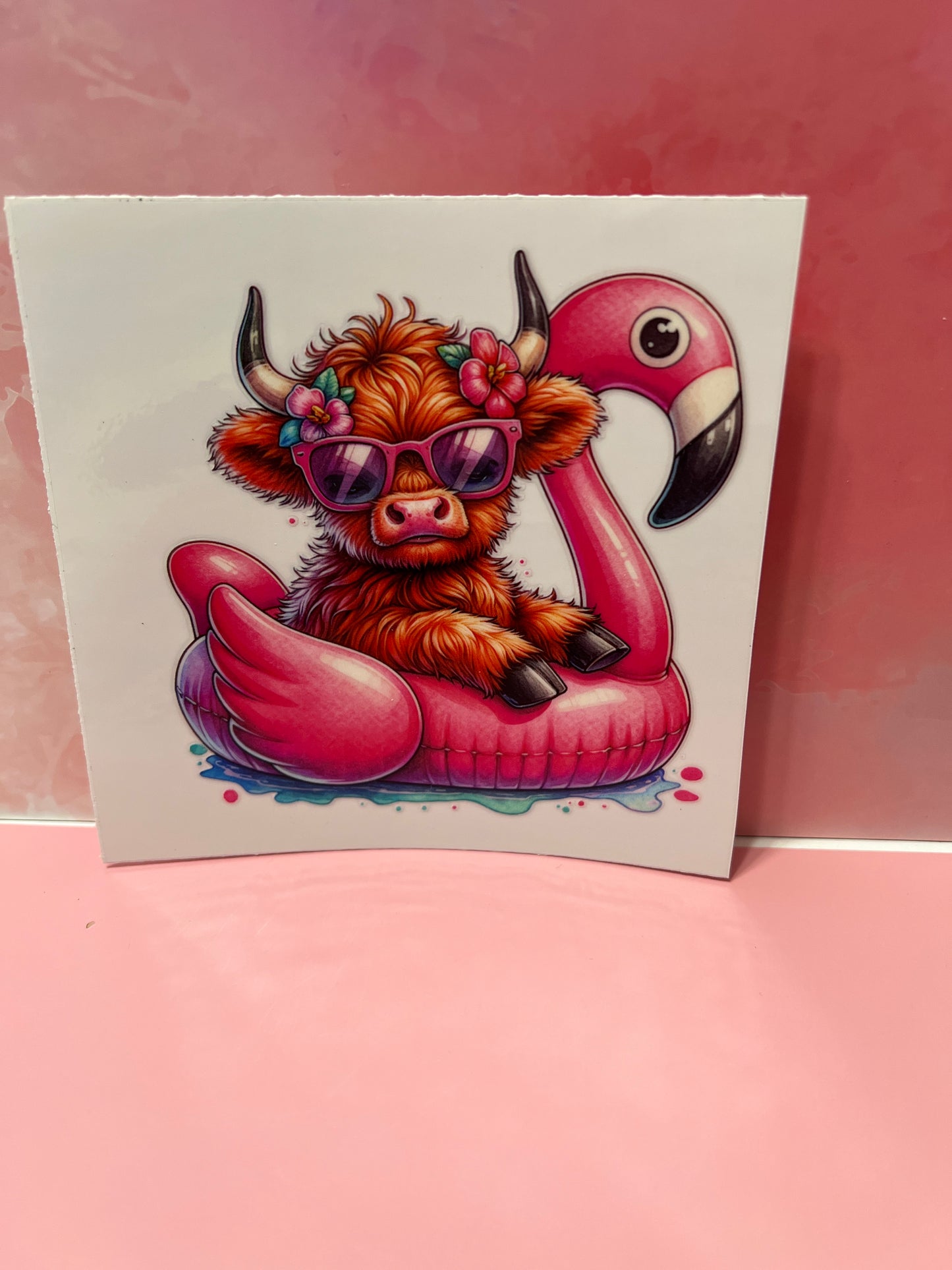 #315 cow on flamingo