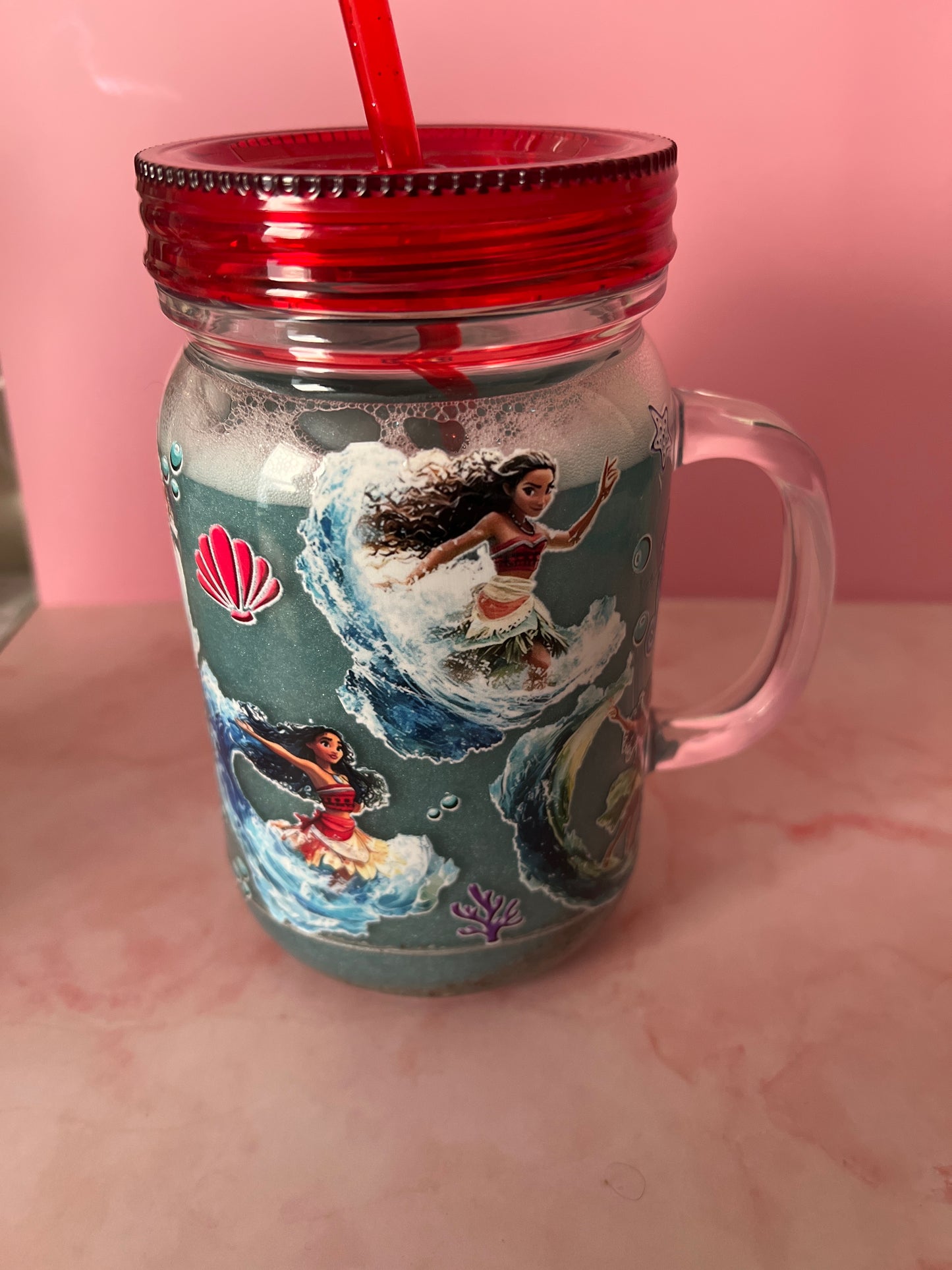 20 oz Moana beach theme tumbler