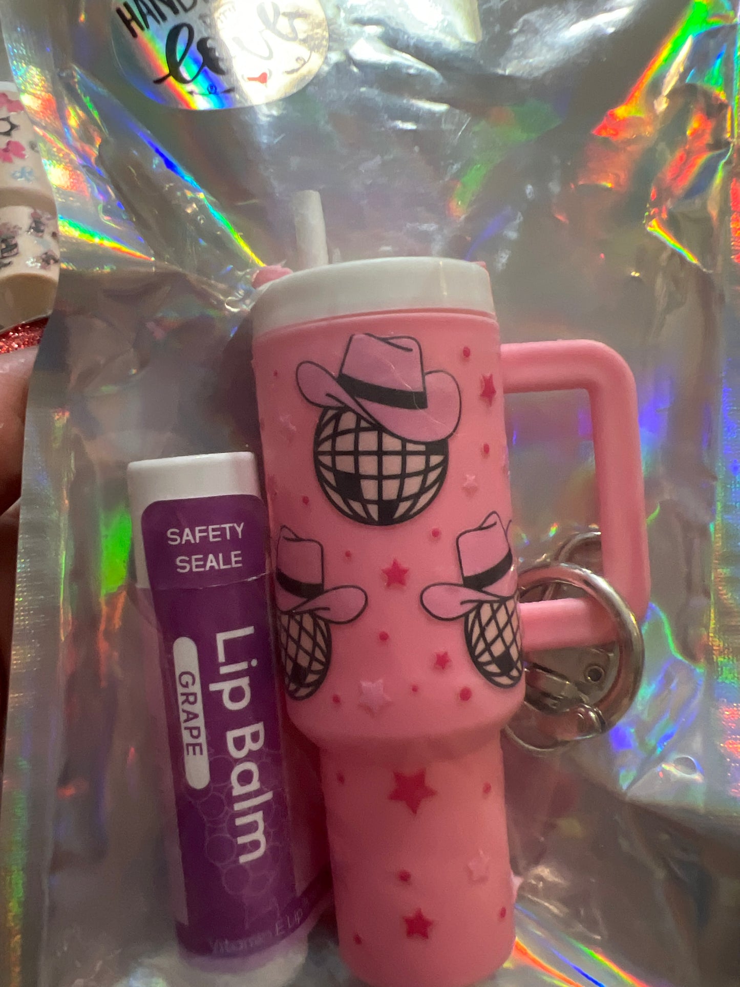 Disco ball cowboy hat pink