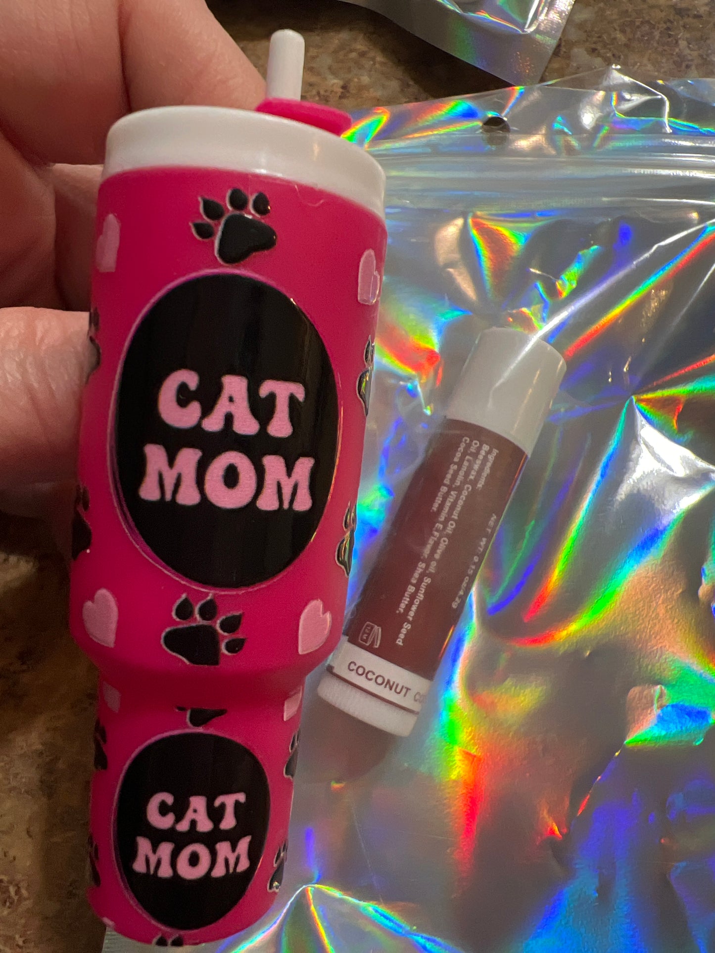 Cat mom hot pink