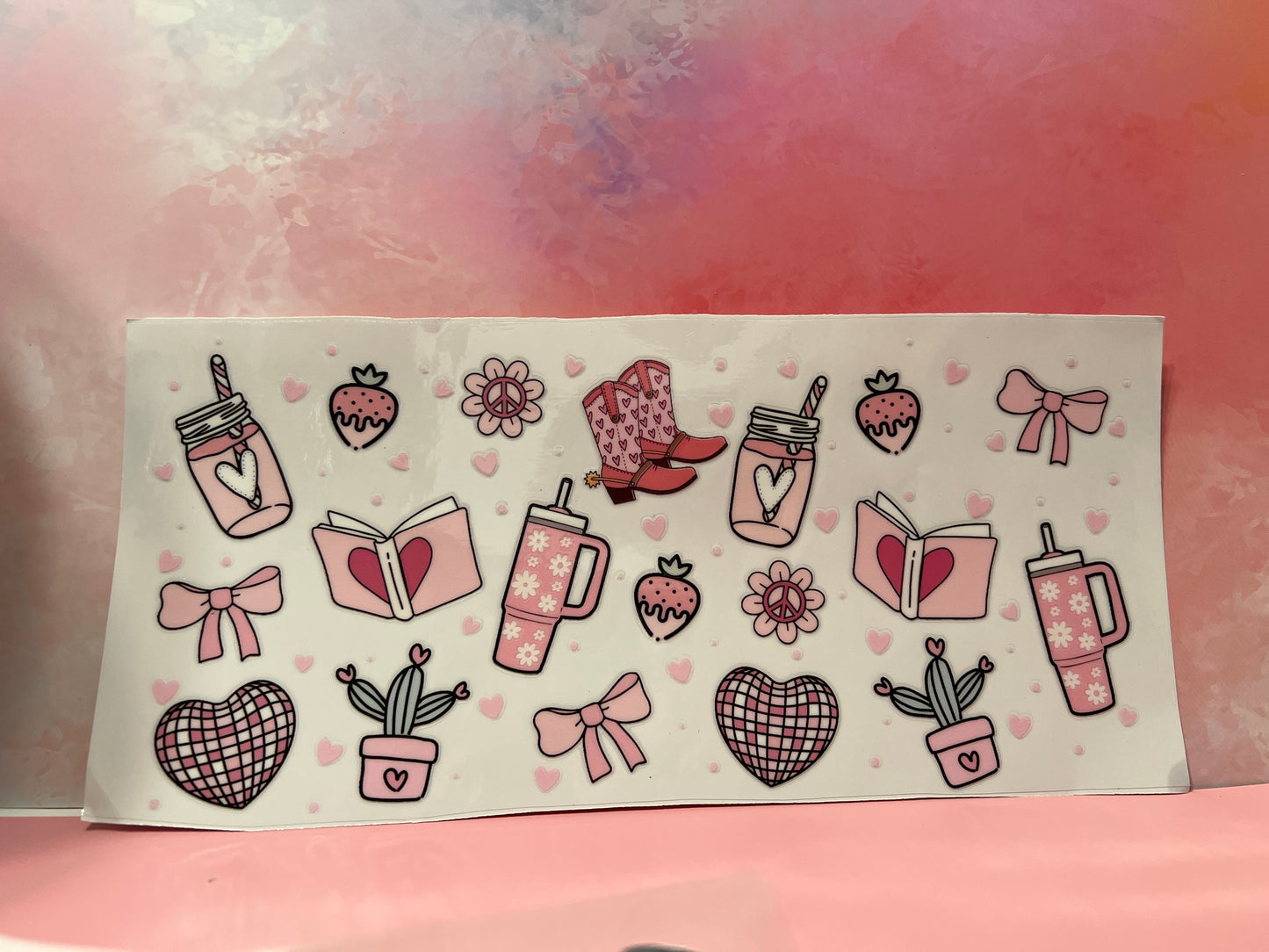 #698 tumbler,bow,heart etc