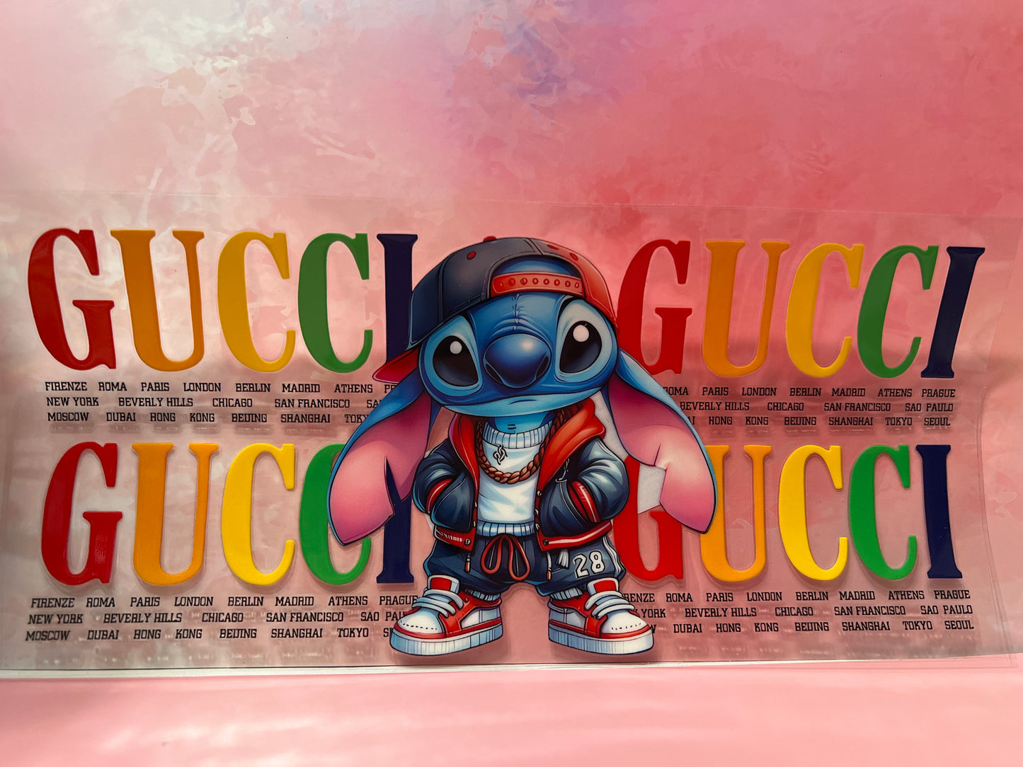 #675 Stitch rainbow colors Gucci