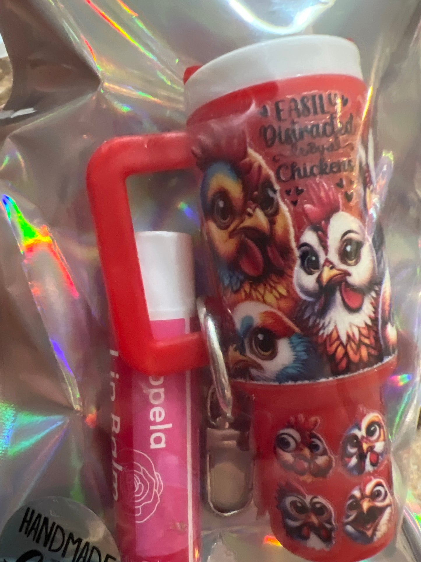 Easily distracted by chickens red