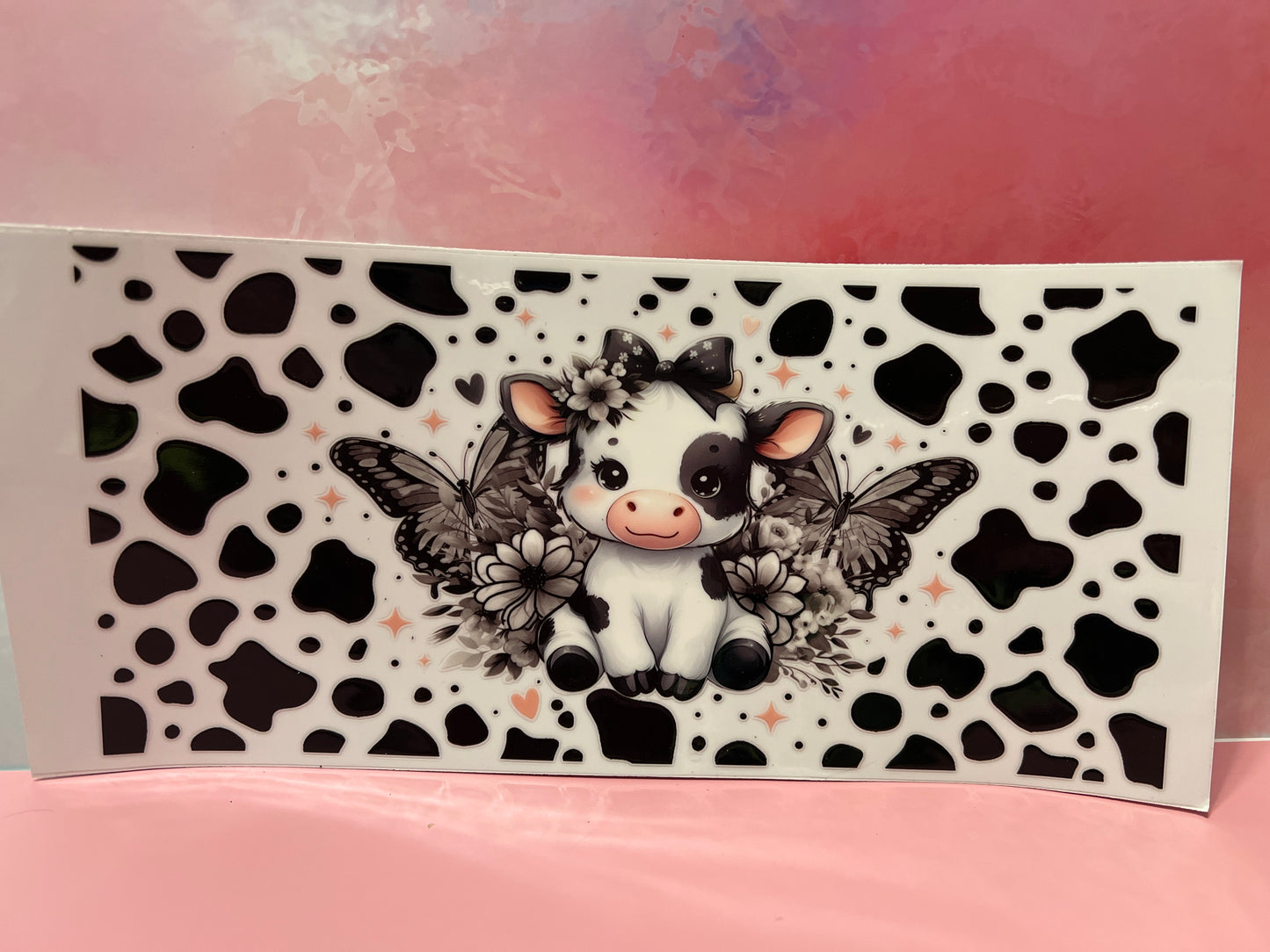 #330 cow with butterflies and cow print