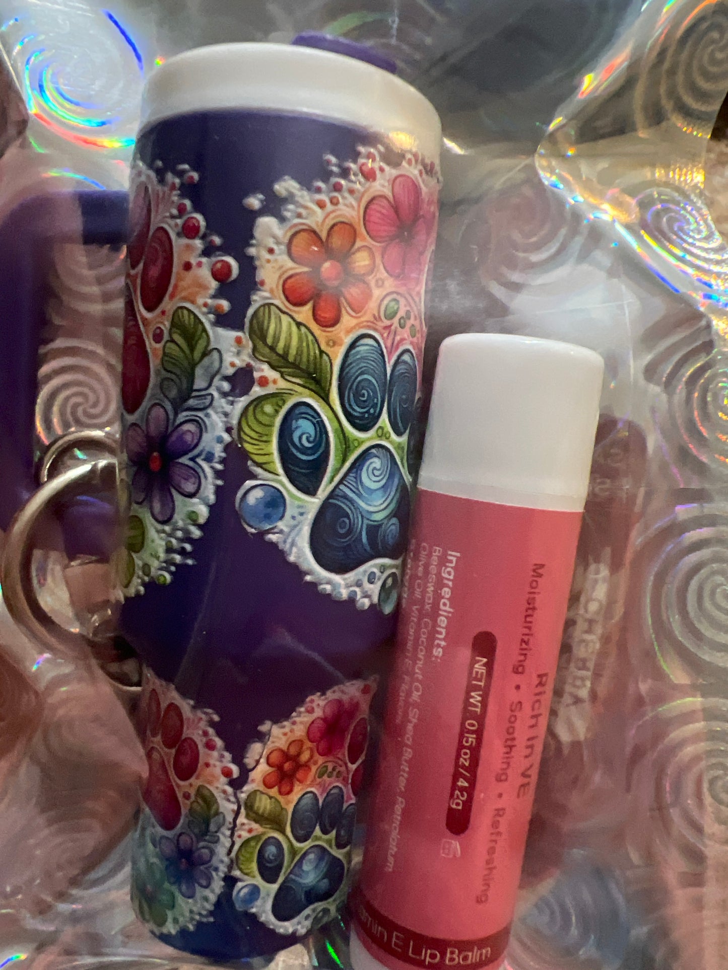 Dog paw print purple