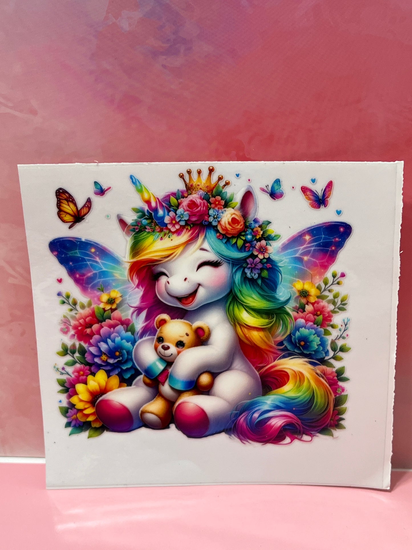 #627 Unicorn with teddy bear