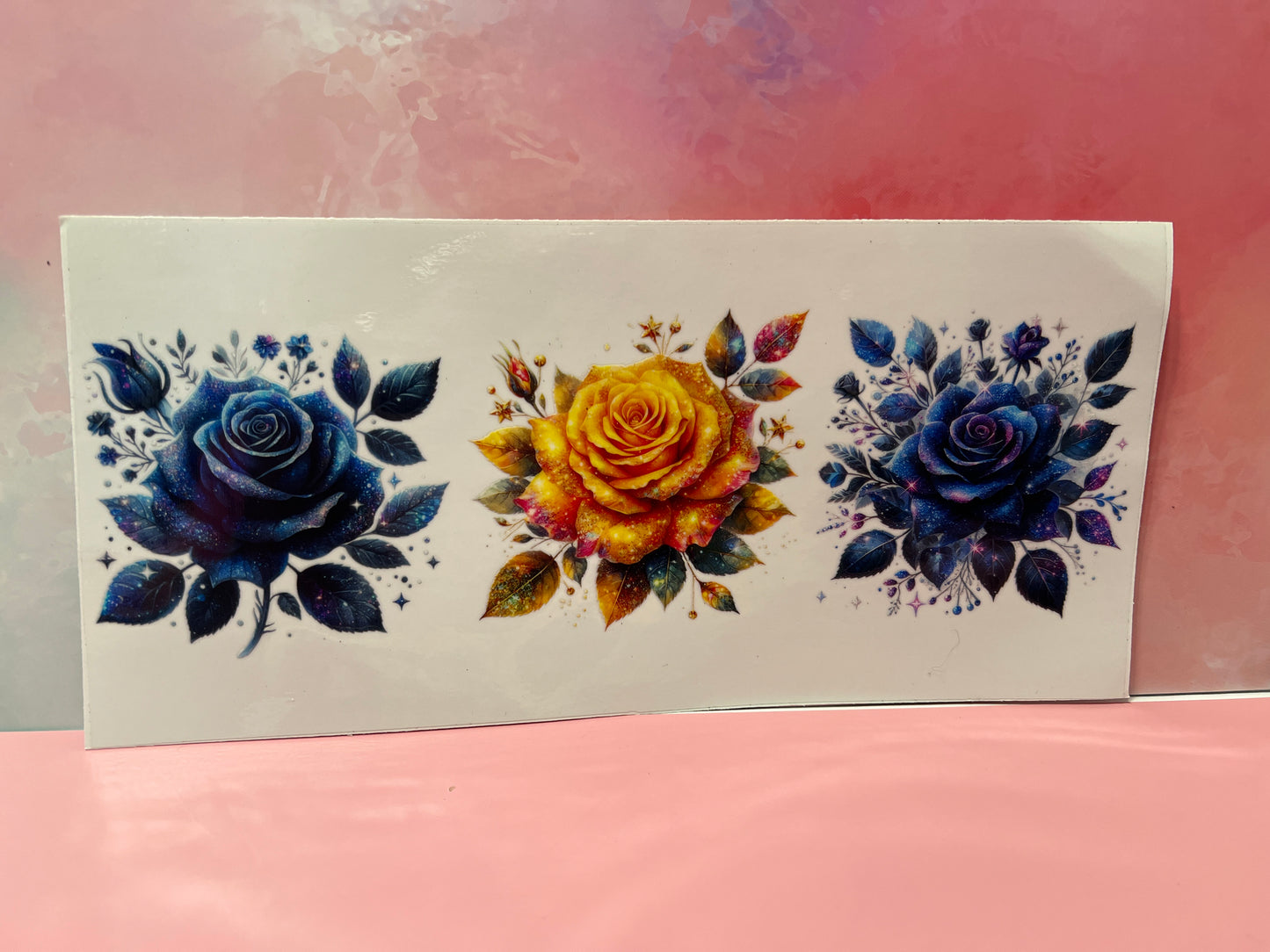 #074 blue & yellow sparkling flowers