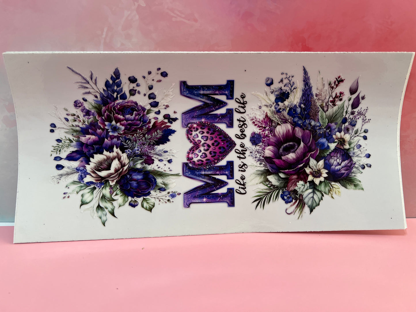 #024 Mom life is the best life purple flower