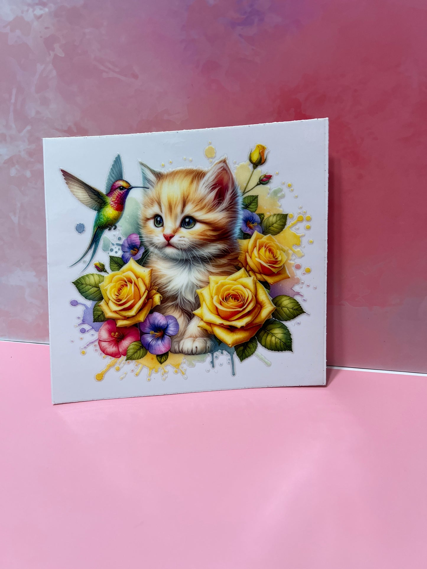 #350 cat yellow flowers
