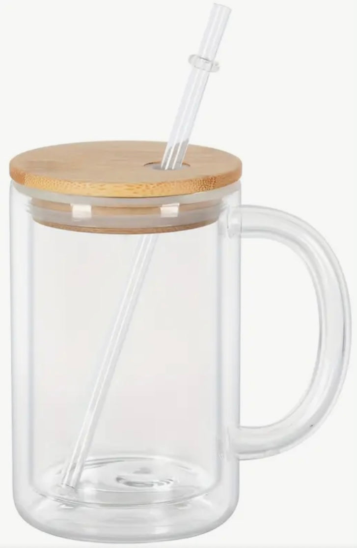 16 Oz Snow globe glass mug style