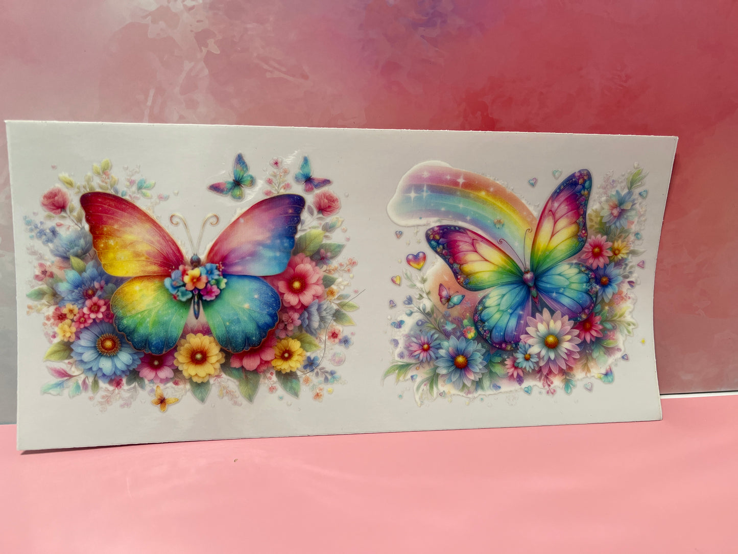 #082 pastel rainbow butterflies