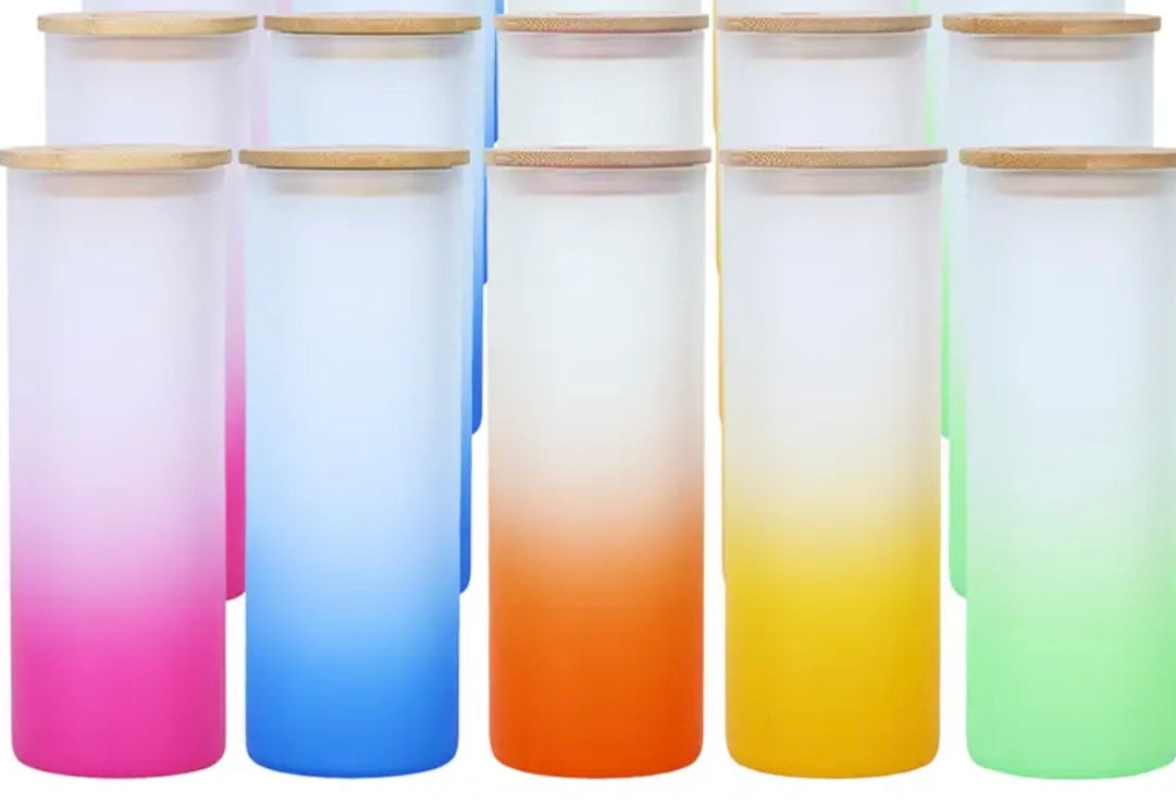 25 Oz Gradient Colored Glass Tumblers