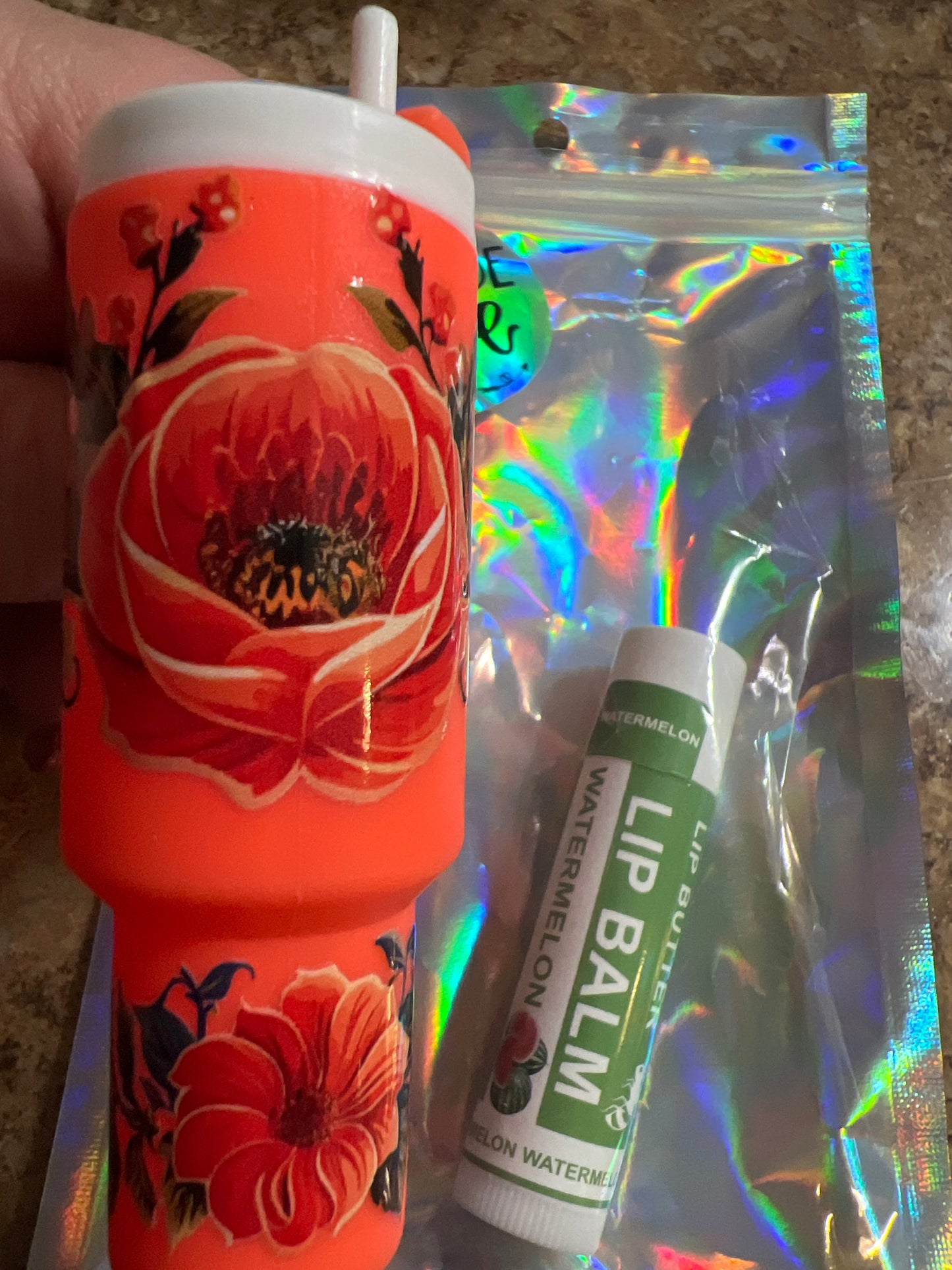 Flower orange tumbler