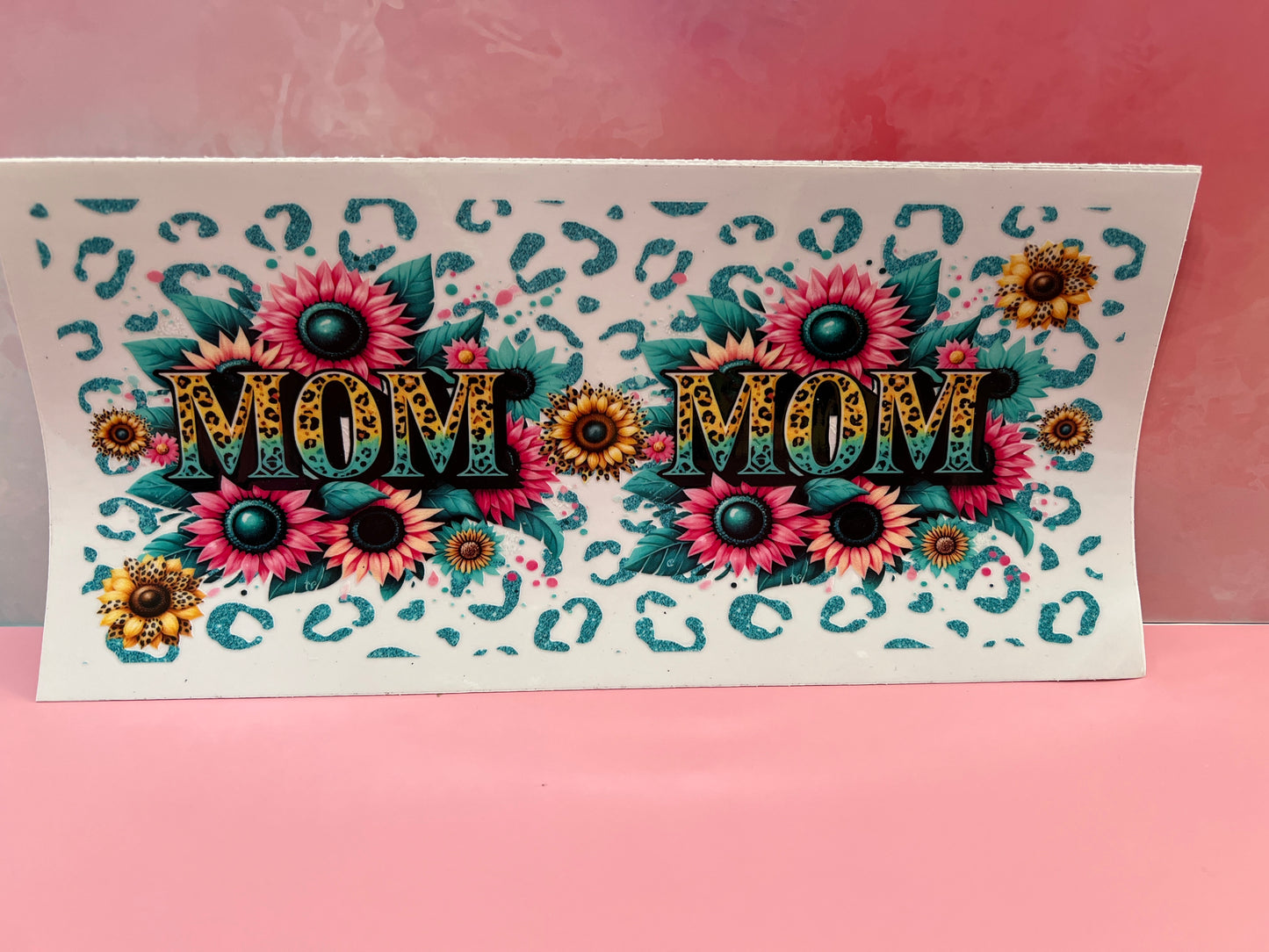 #016 Mom teal leopard flower