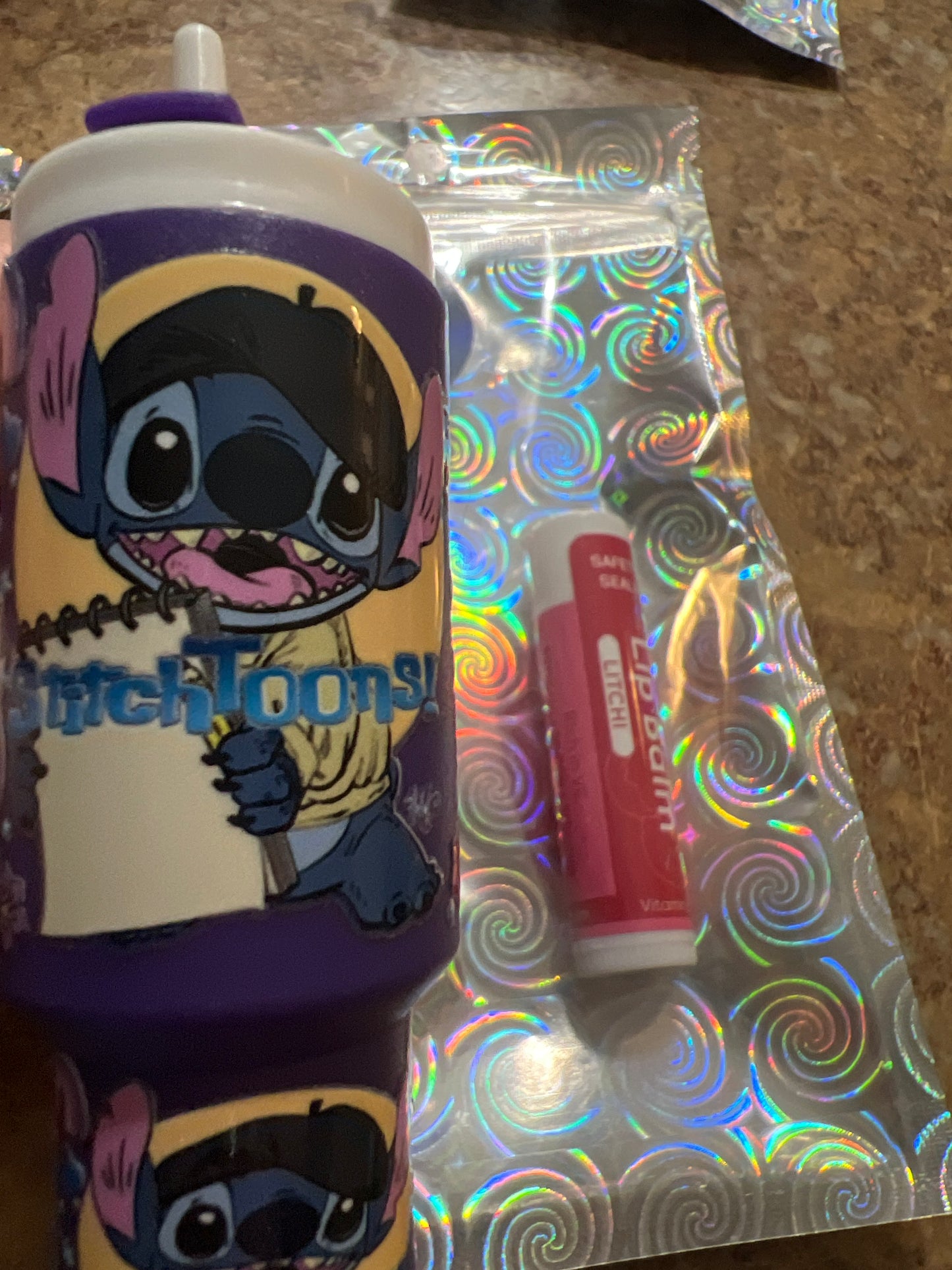 Stitch toons purple tumbler