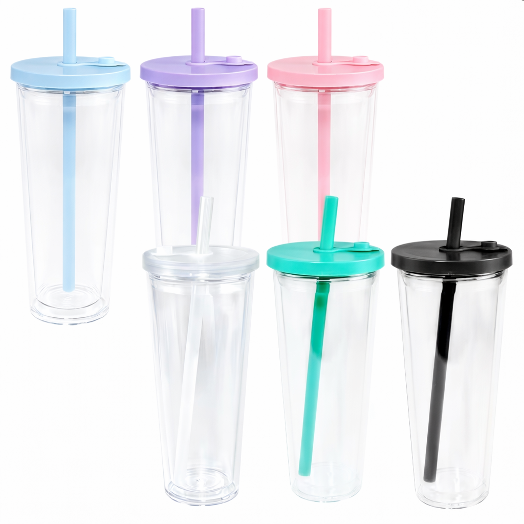 24 oz Snowglobe tumbler with leak proof lid