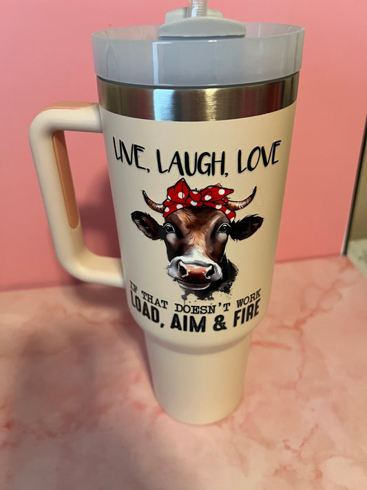 40 oz insulated tumblers country themed & cows