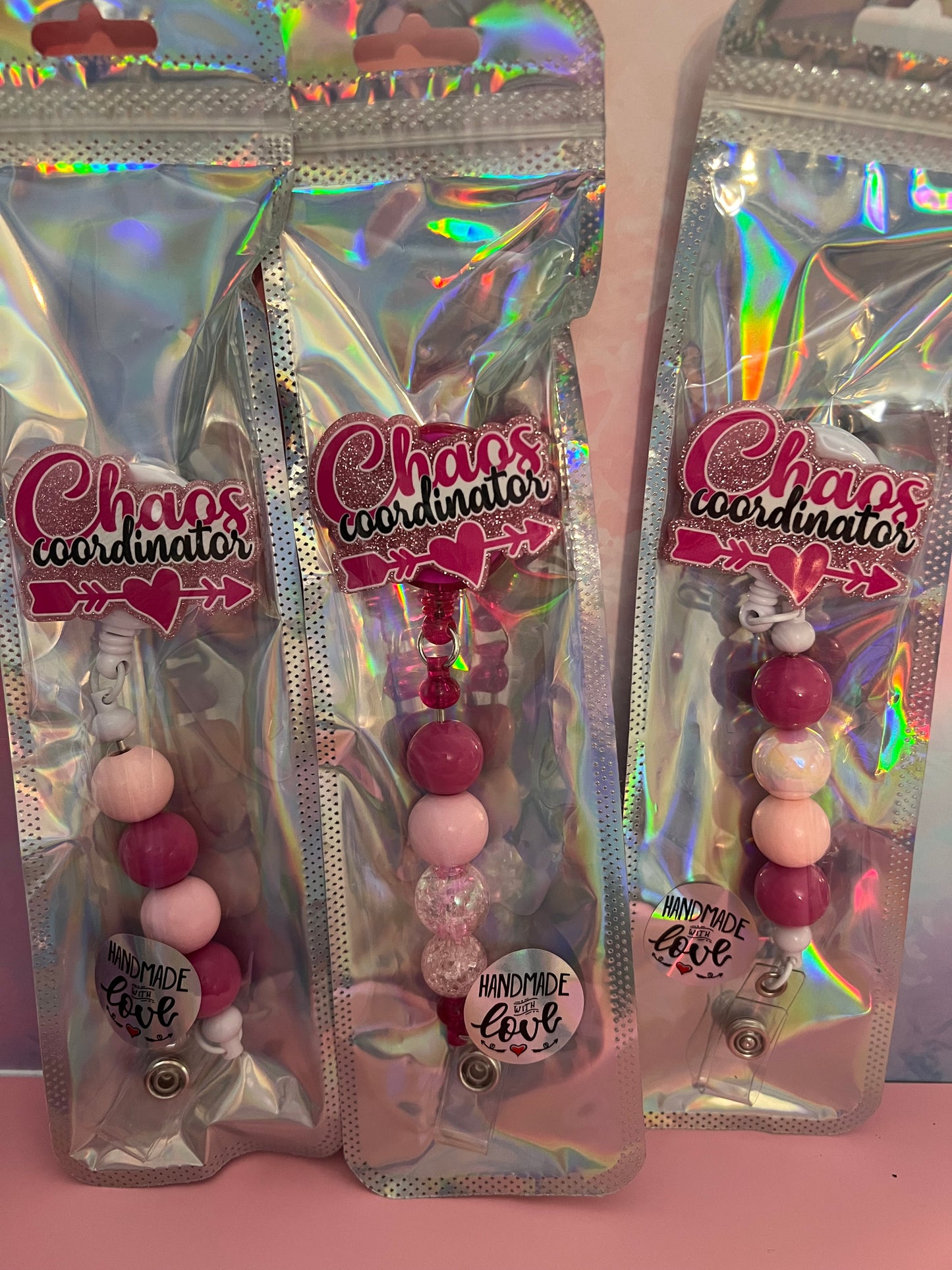 Badge reels various sayings