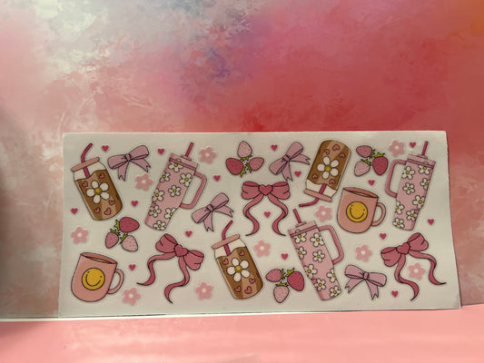 #699 pink tumblers & bows