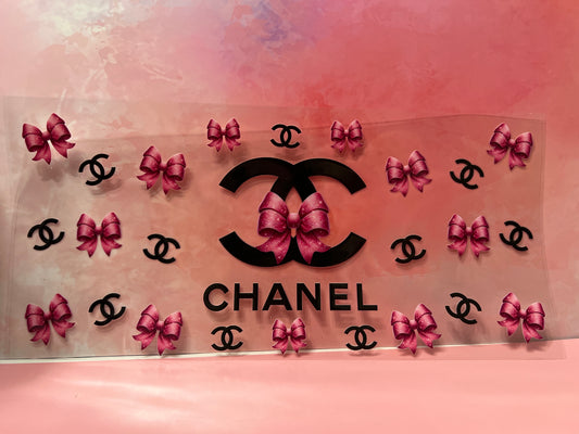 #670 CC Chanel pink bows with black CC