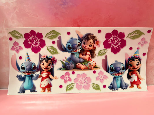 #545 Lilo & Stitch pink flowers