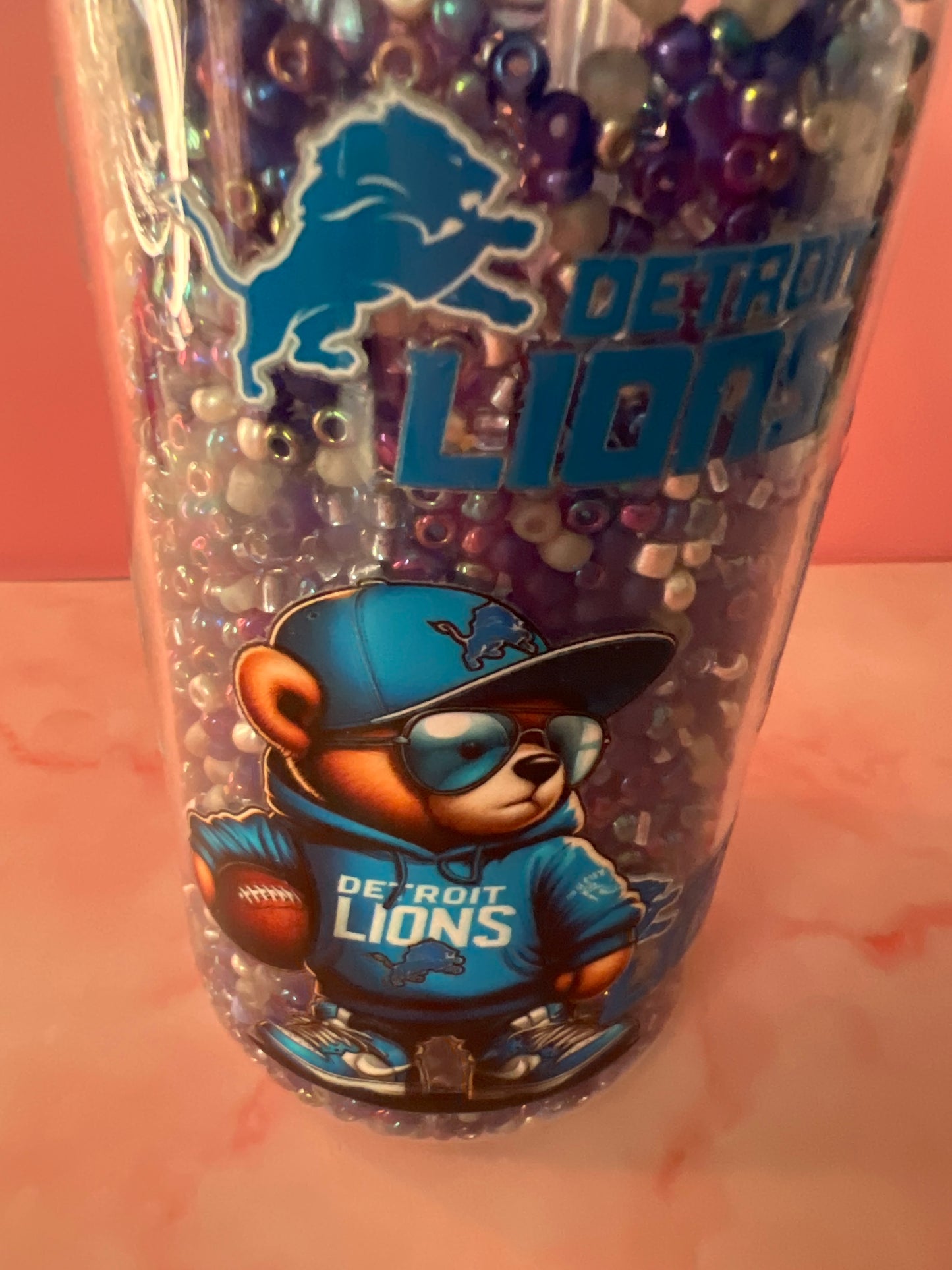 16 oz acrylic Detroit Lions Bear tumbler