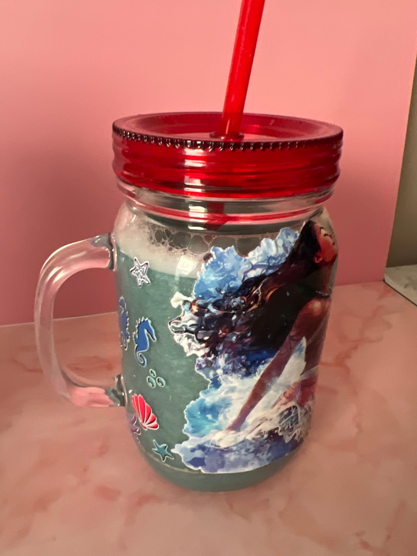 20 oz Moana beach theme tumbler