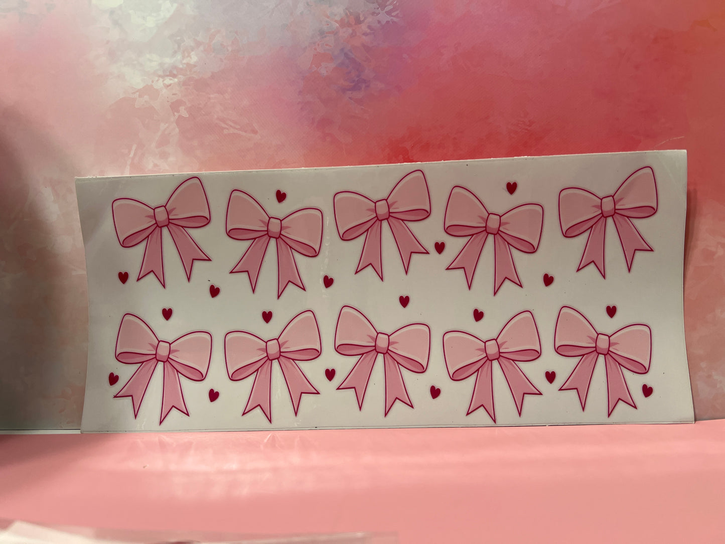 #691 pink bows with hearts