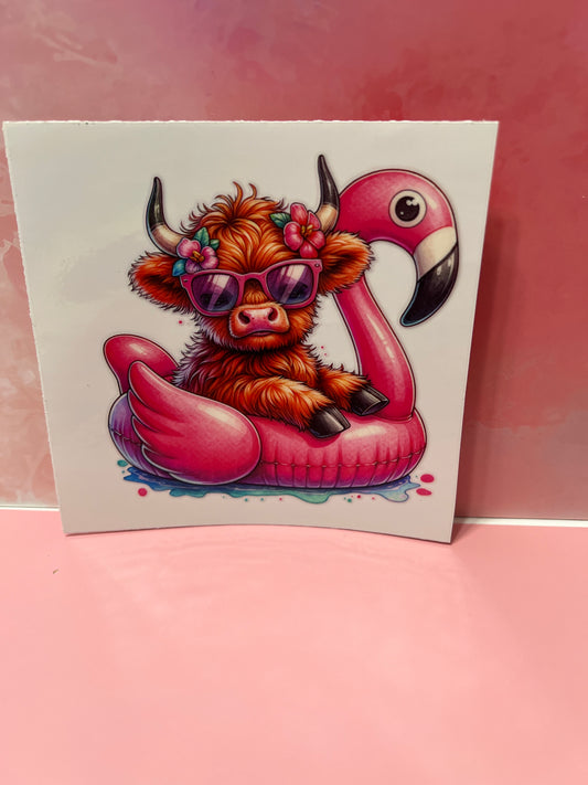 #315 cow on flamingo