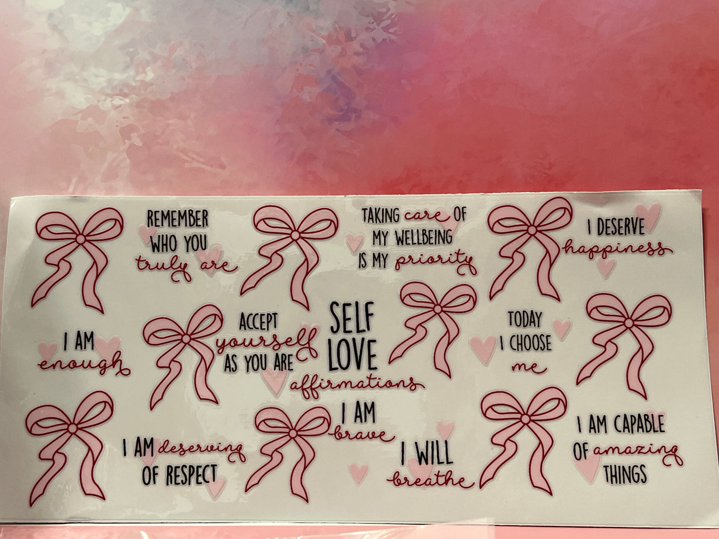 #701 pink bow self love