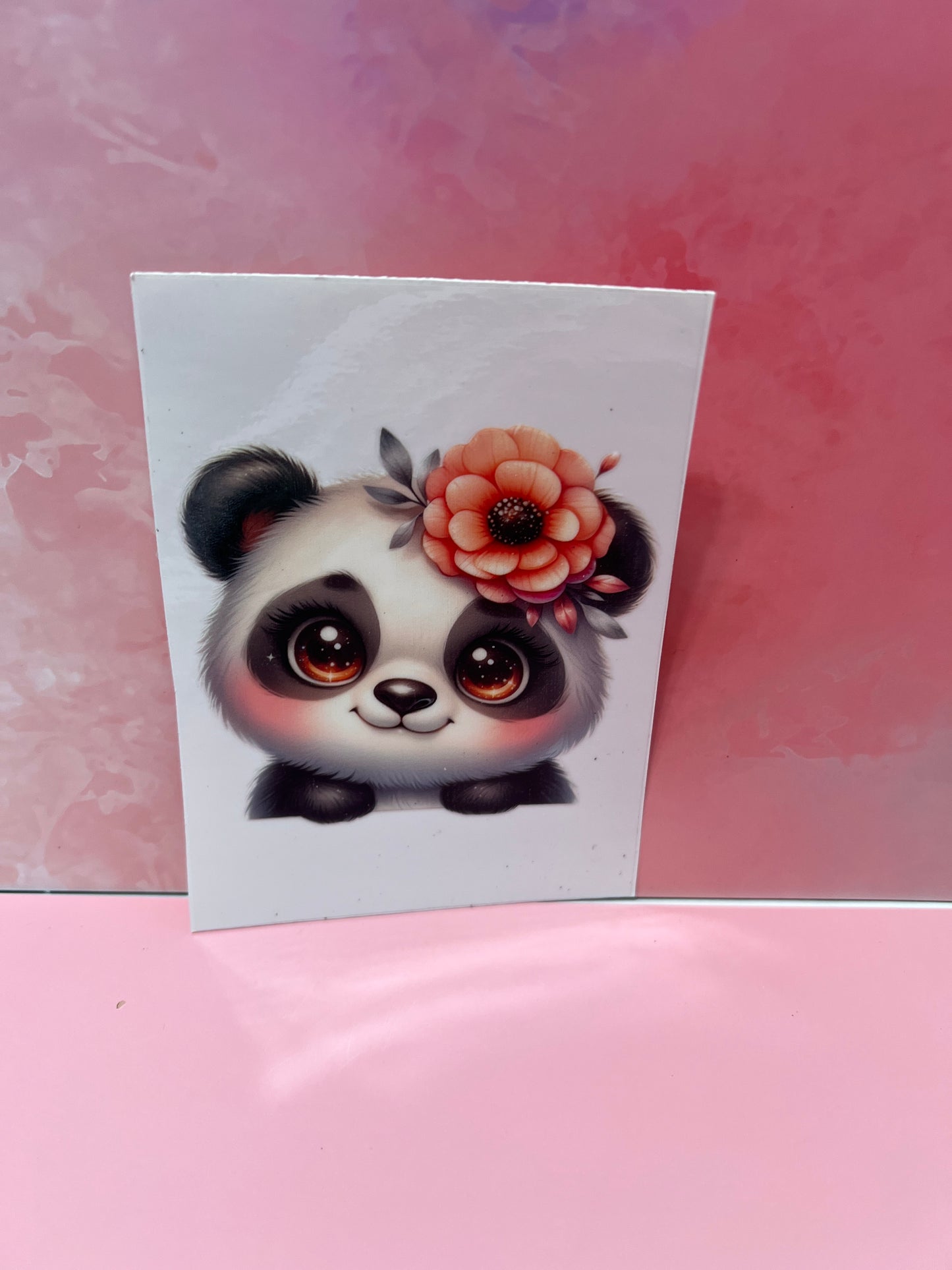 #153 panda with flower
