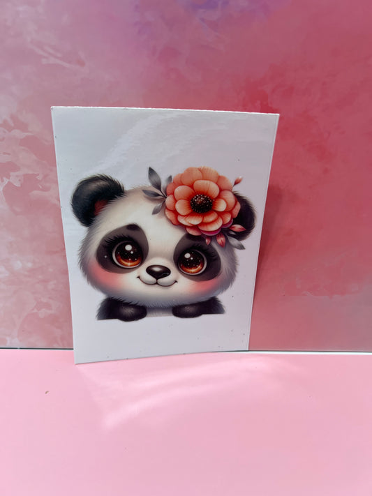 #153 panda with flower