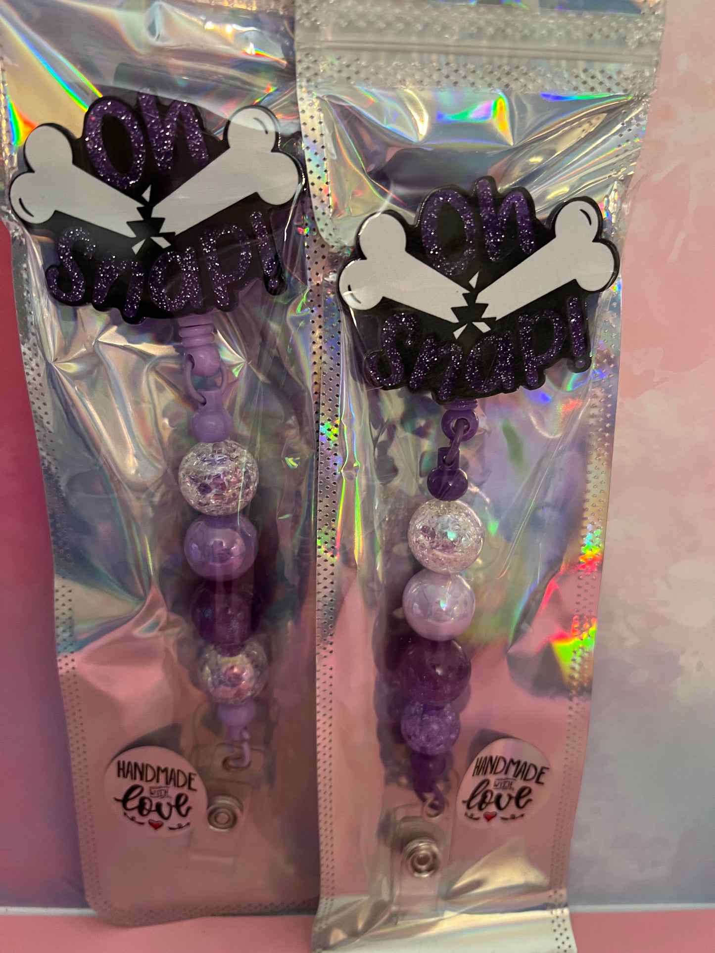 Badge reels various sayings