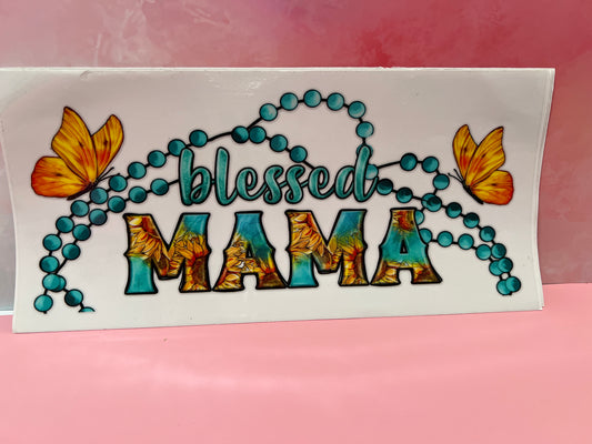 #029 Blessed Mama teal butterfly