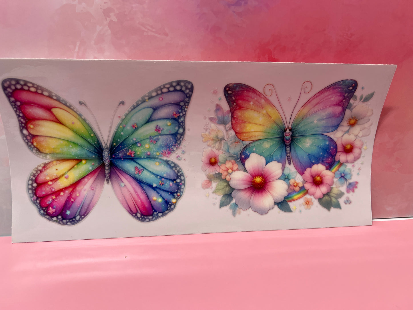 #081 pastel rainbow colored butterflies