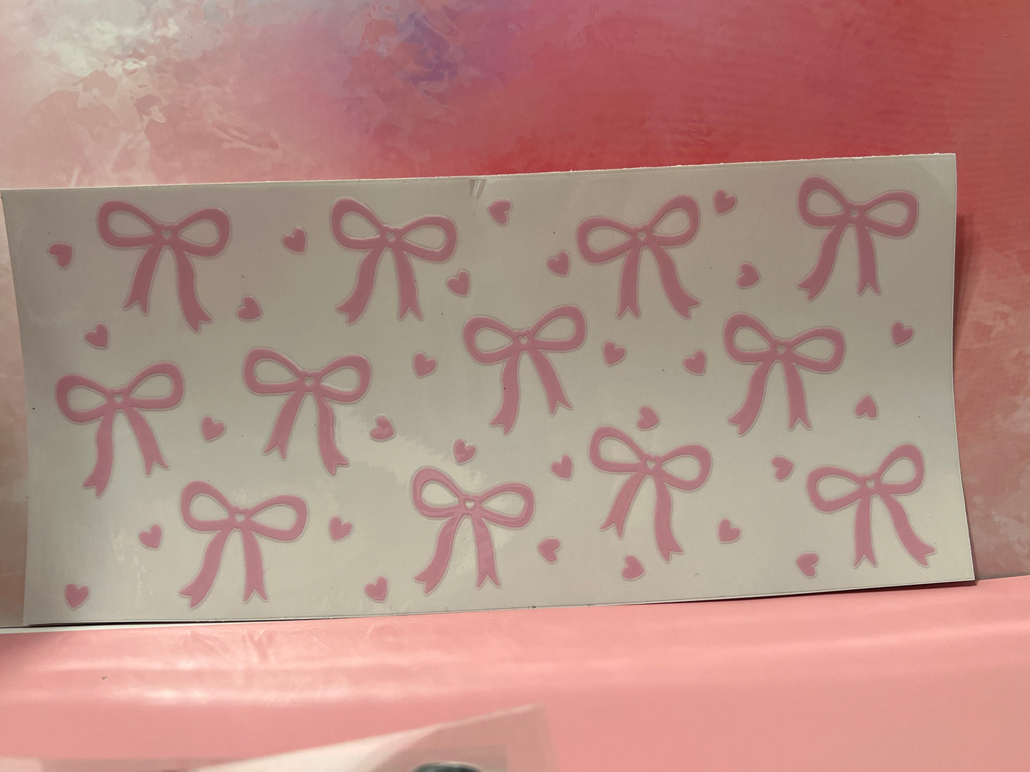 #695 Pink bow & hearts