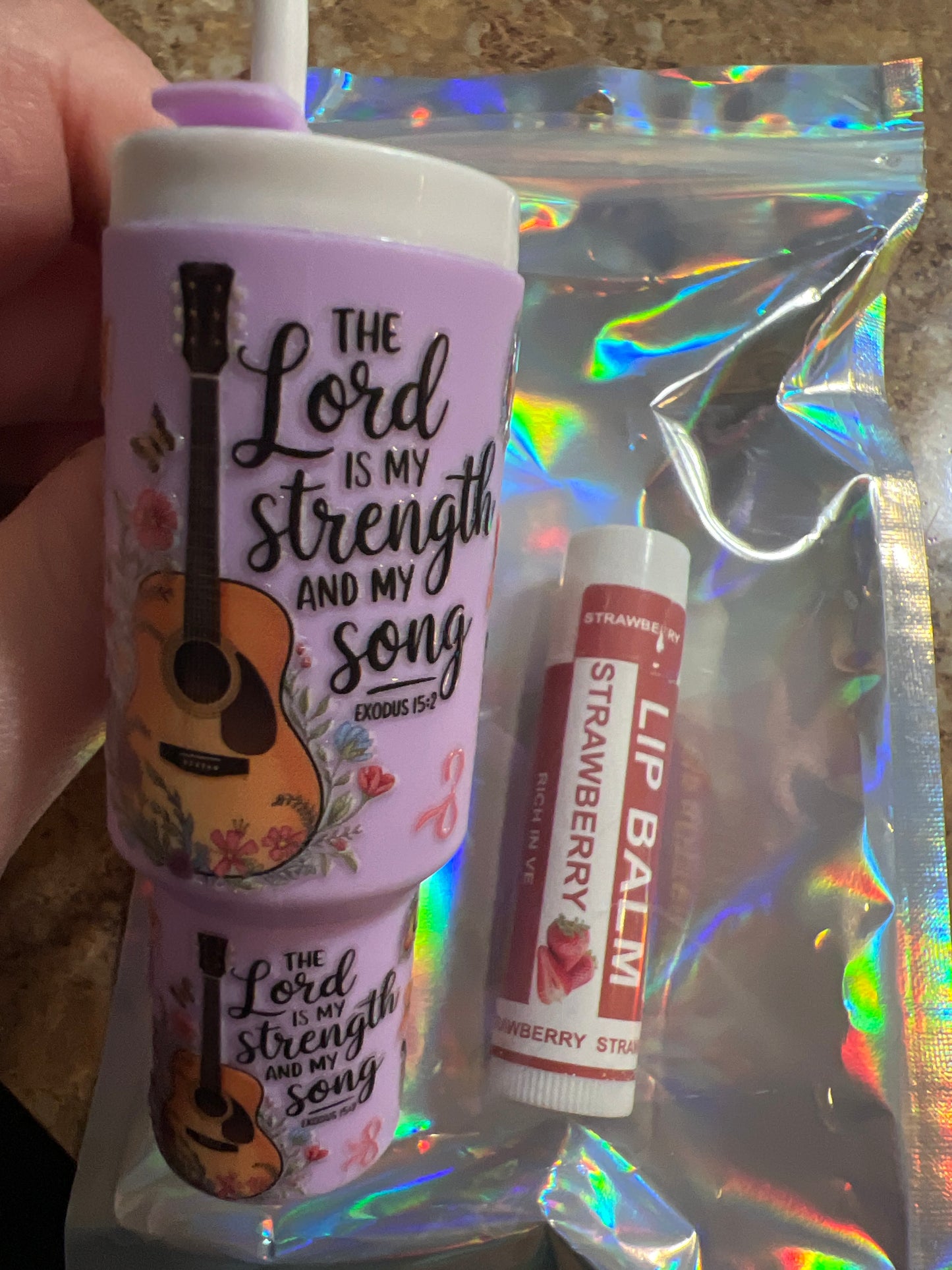 The lord is my strength light purple