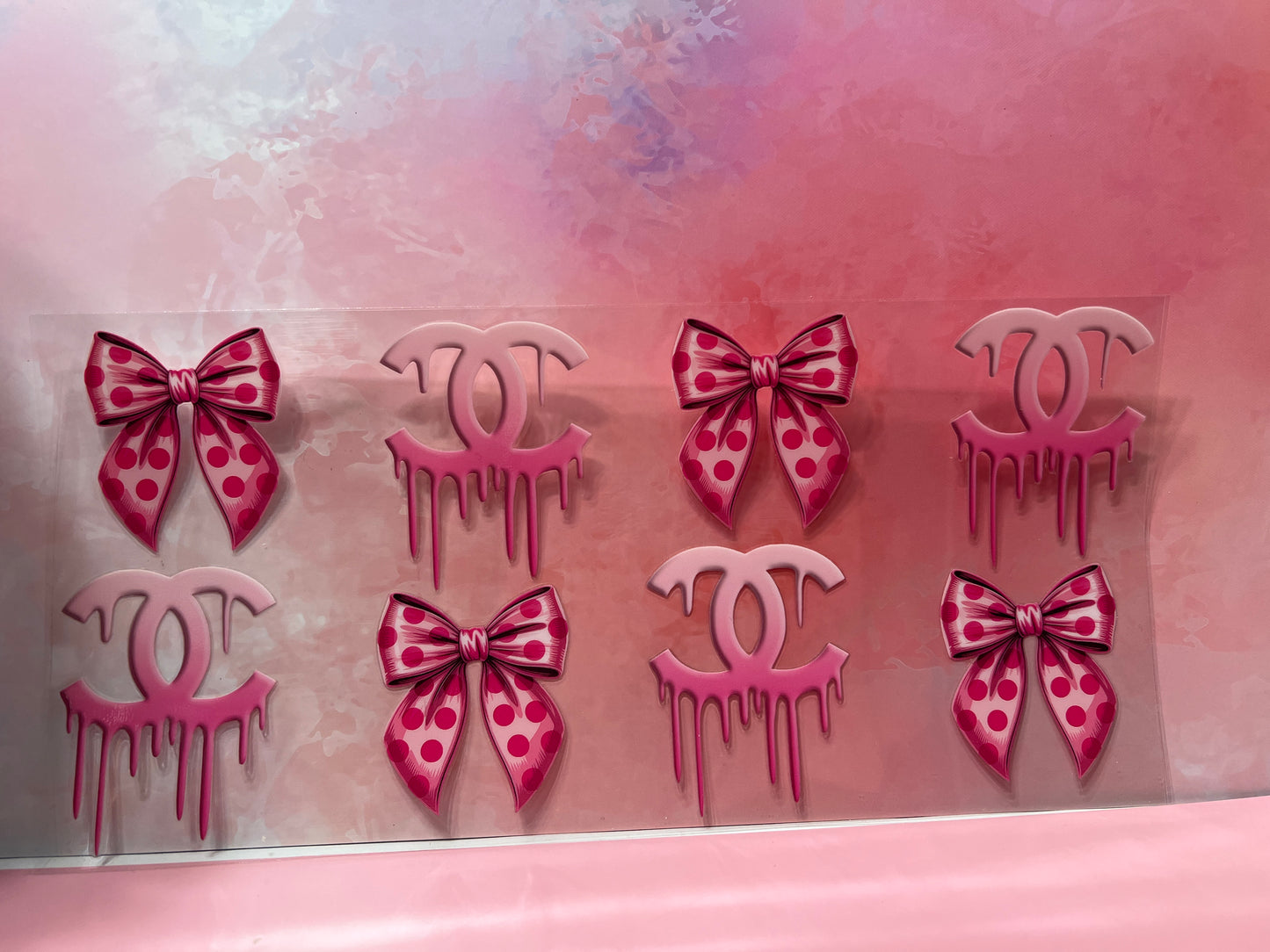 #669 CC Chanel pink polka dots bows