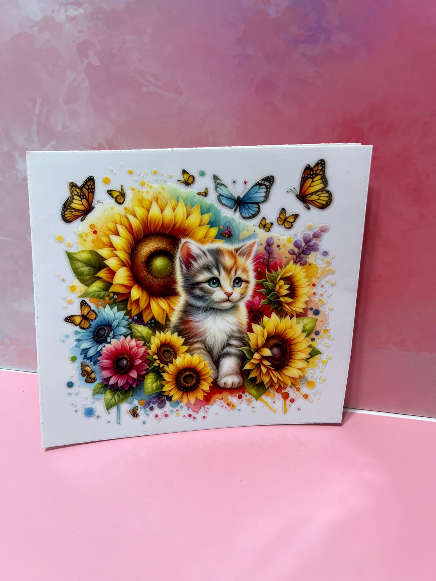 #352 cat with sunflowers