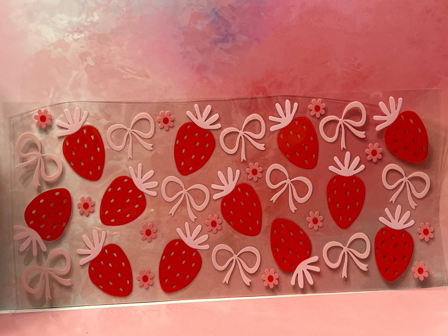 #713 Strawberries & pink bows