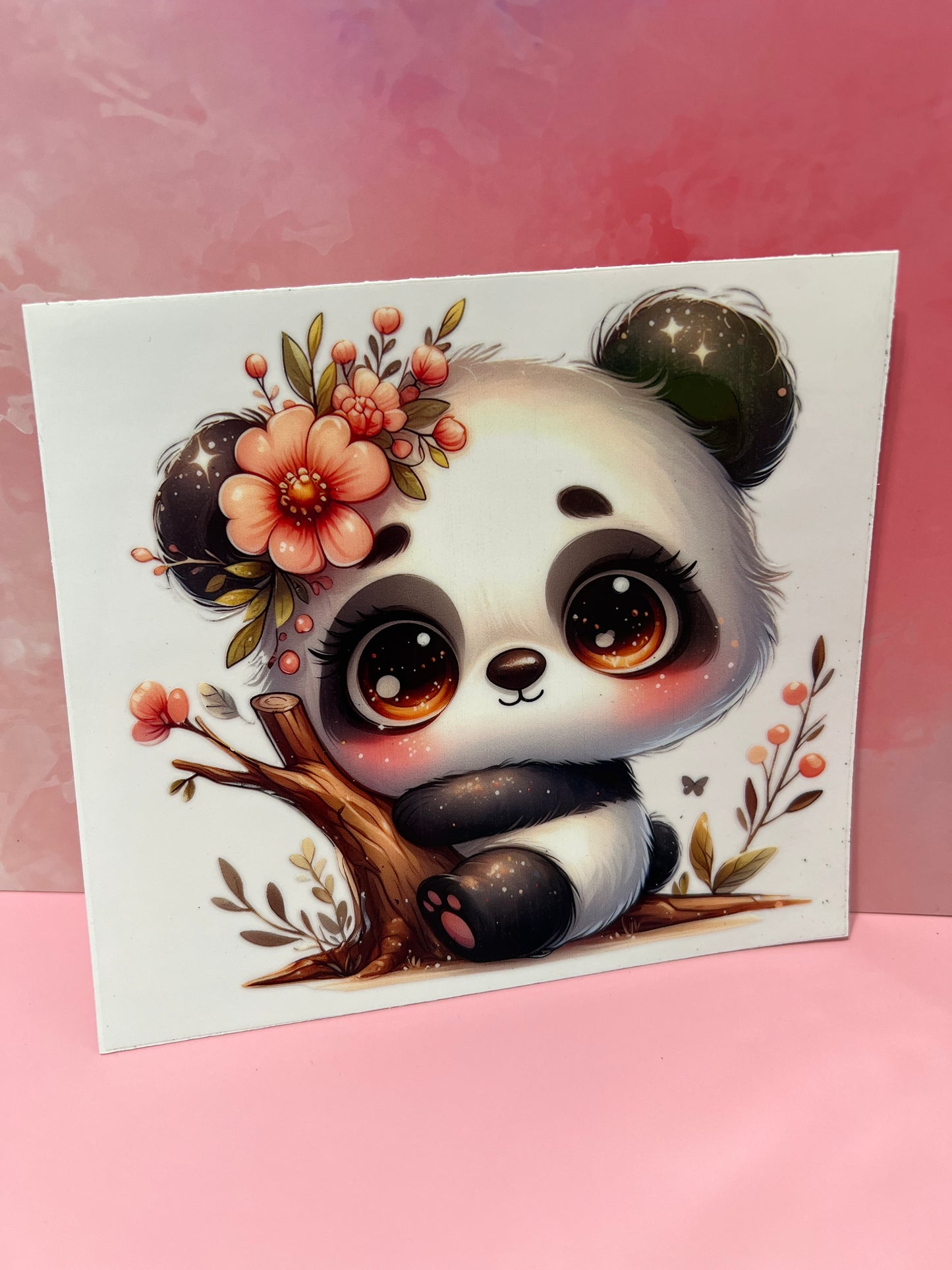 #162 Panda with flower