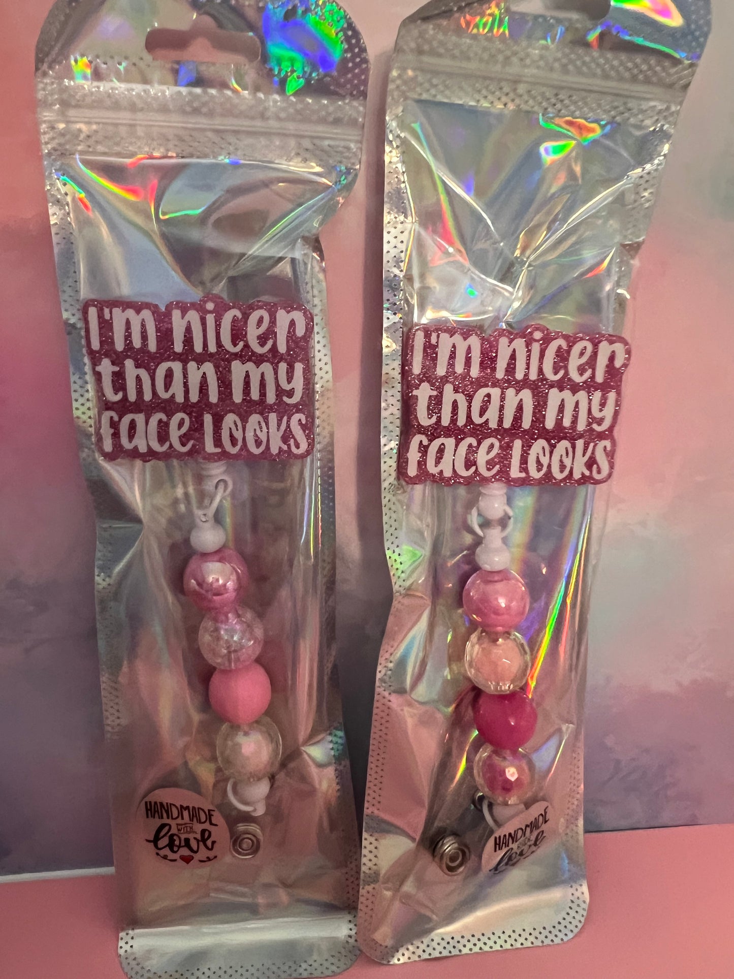 Badge reels various sayings