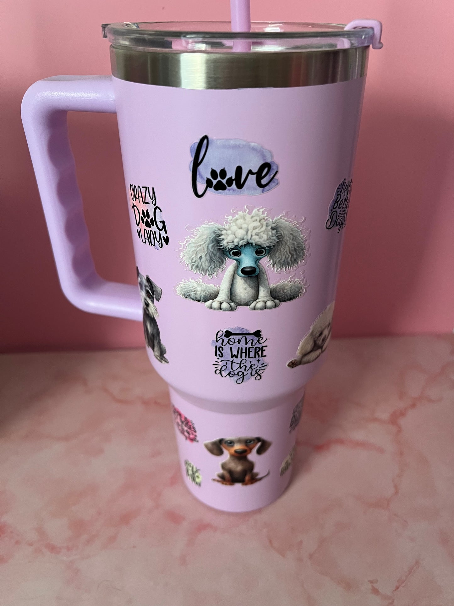 40 oz insulated Dog themed tumblers multiple designs/colors