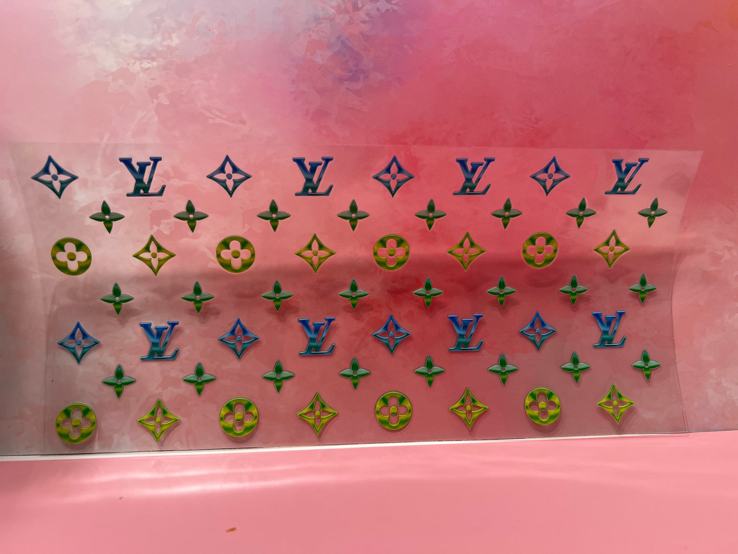 #655 Louis Vuitton blue and green pattern