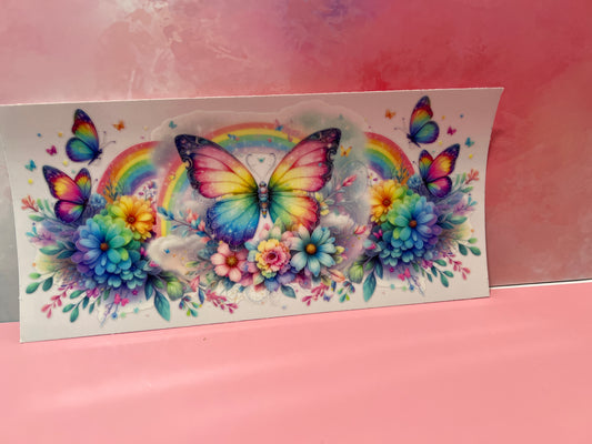 #093 pastel rainbow and butterflies