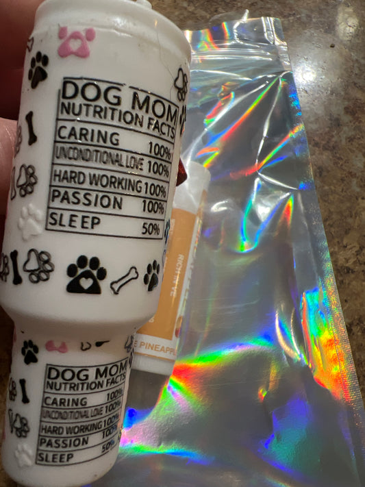 Dog mom nutrition facts white tumbler