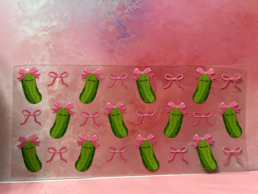 #714 pickle & pink bows