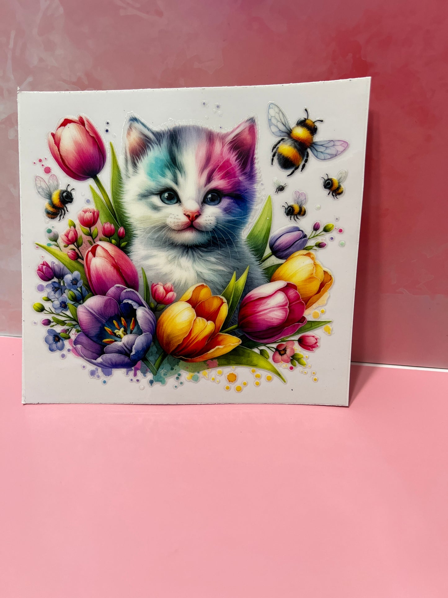 #349 pastel cat flowers